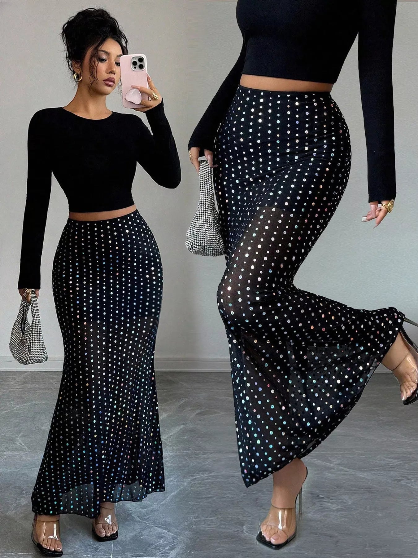 Polka Dot Maxi Skirt - MAD RUFFI