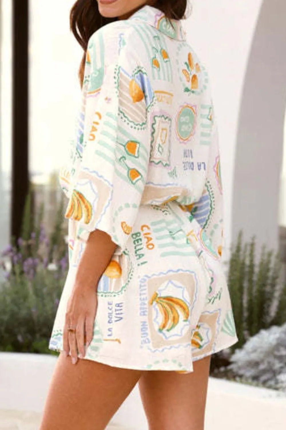 Printed 3/4 Sleeve Romper - MAD RUFFI