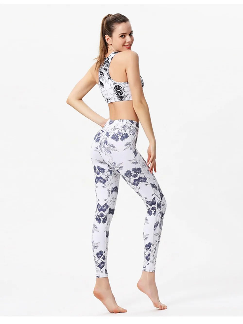 Printed Active High Waist Leggings - MAD RUFFI