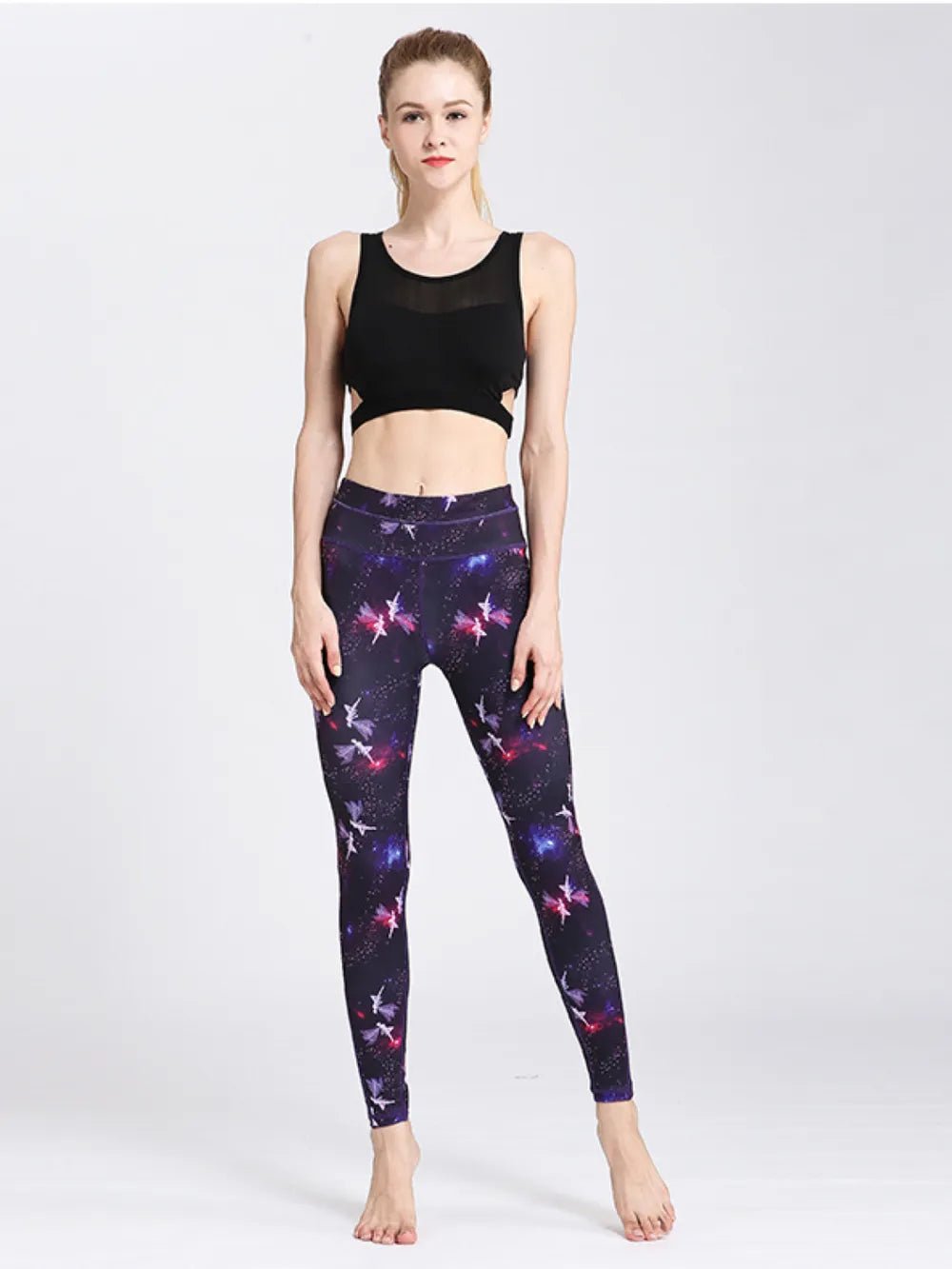 Printed Active High Waist Leggings - MAD RUFFI