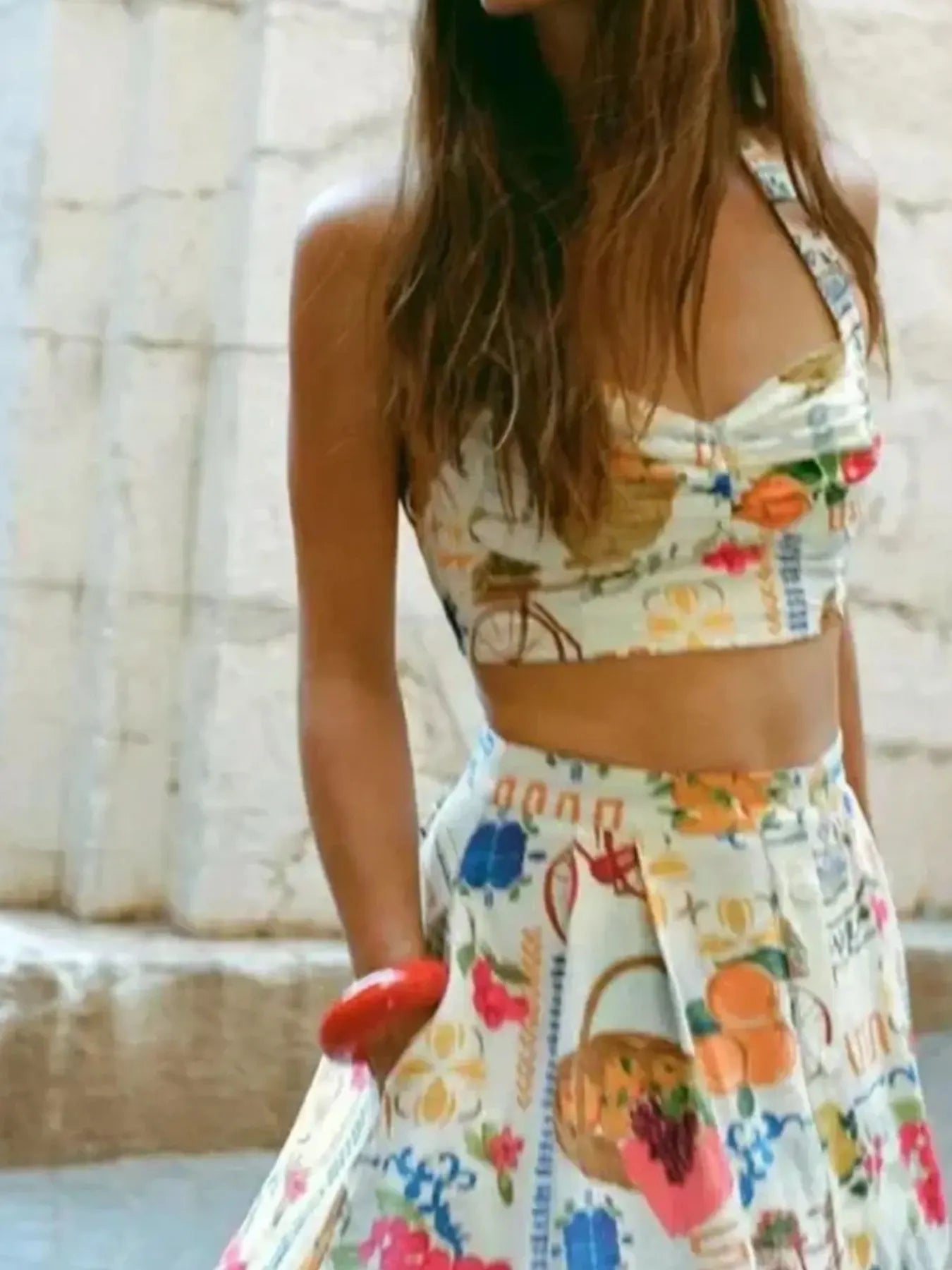 Printed Cami and Skirt Set - MAD RUFFI