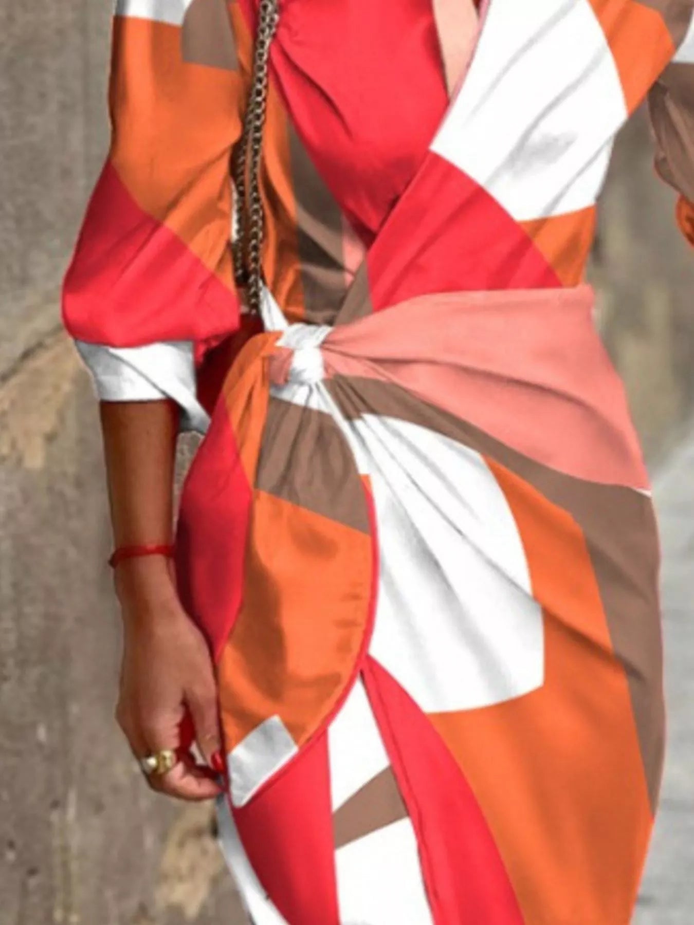 Printed Collared Neck Shirt Dress - MAD RUFFI