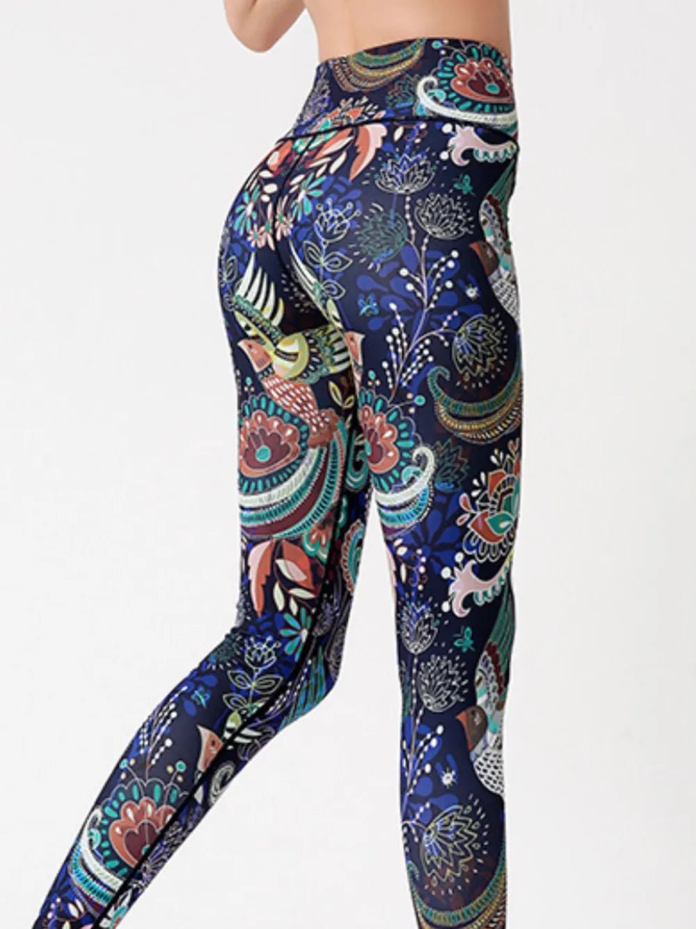Printed High Waist Active Leggings - MAD RUFFI