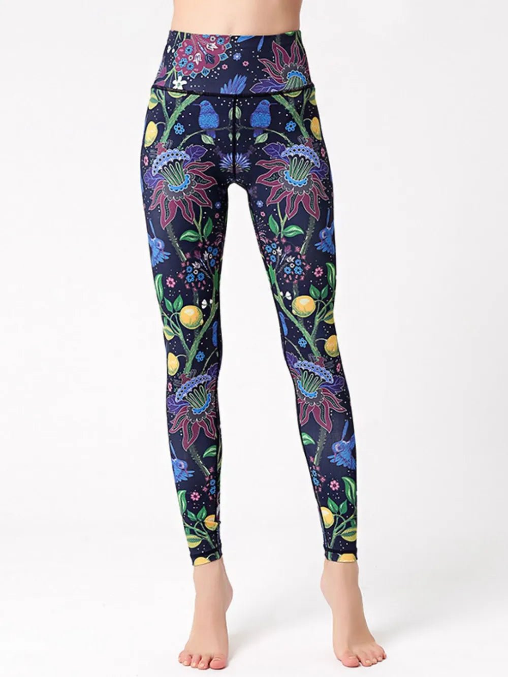 Printed High Waist Active Leggings - MAD RUFFI