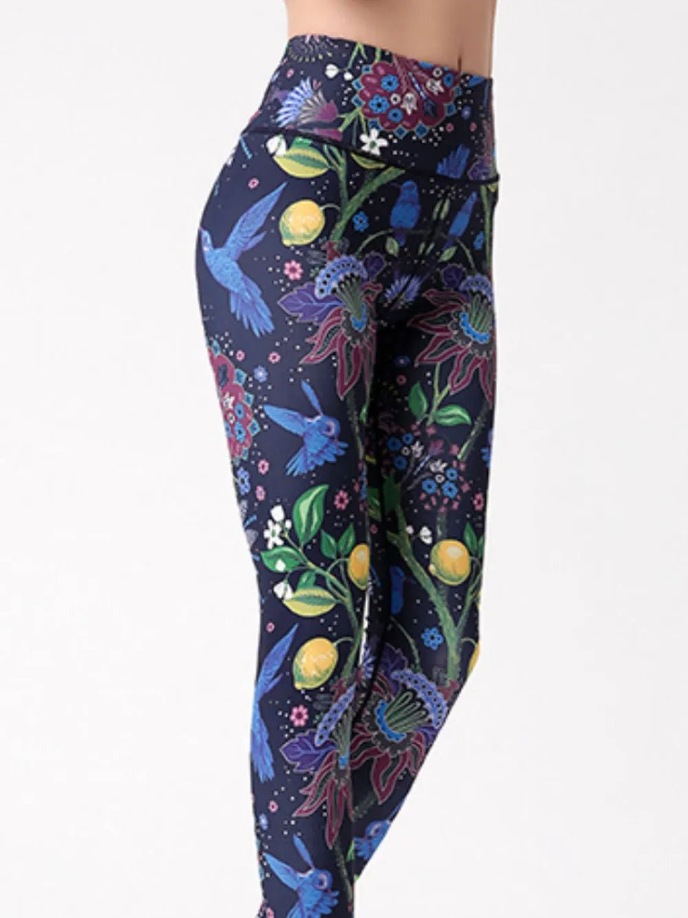 Printed High Waist Active Leggings - MAD RUFFI