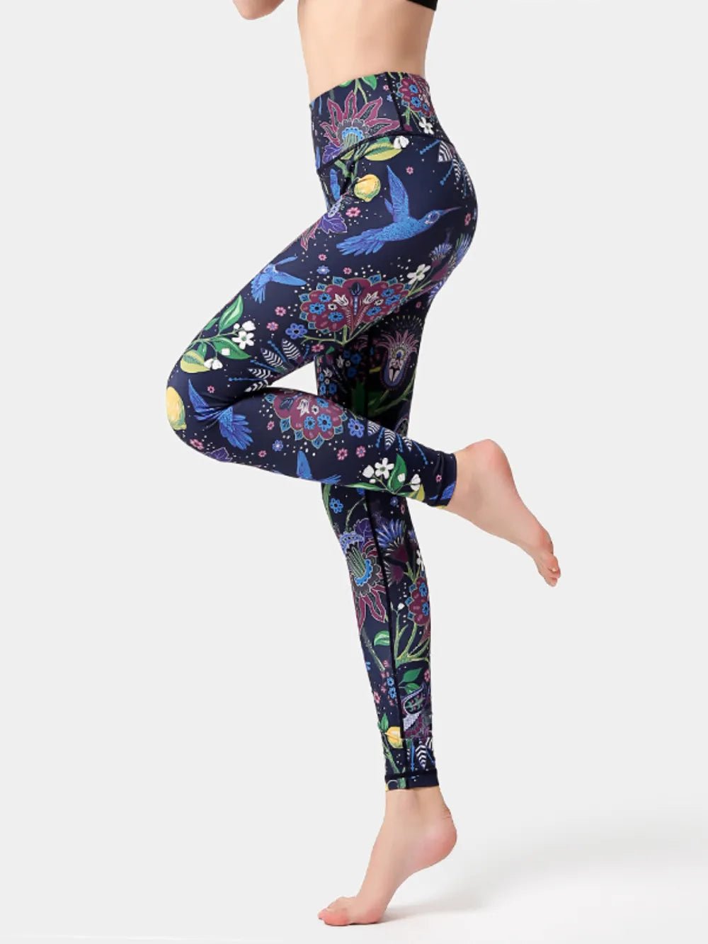 Printed High Waist Active Leggings - MAD RUFFI