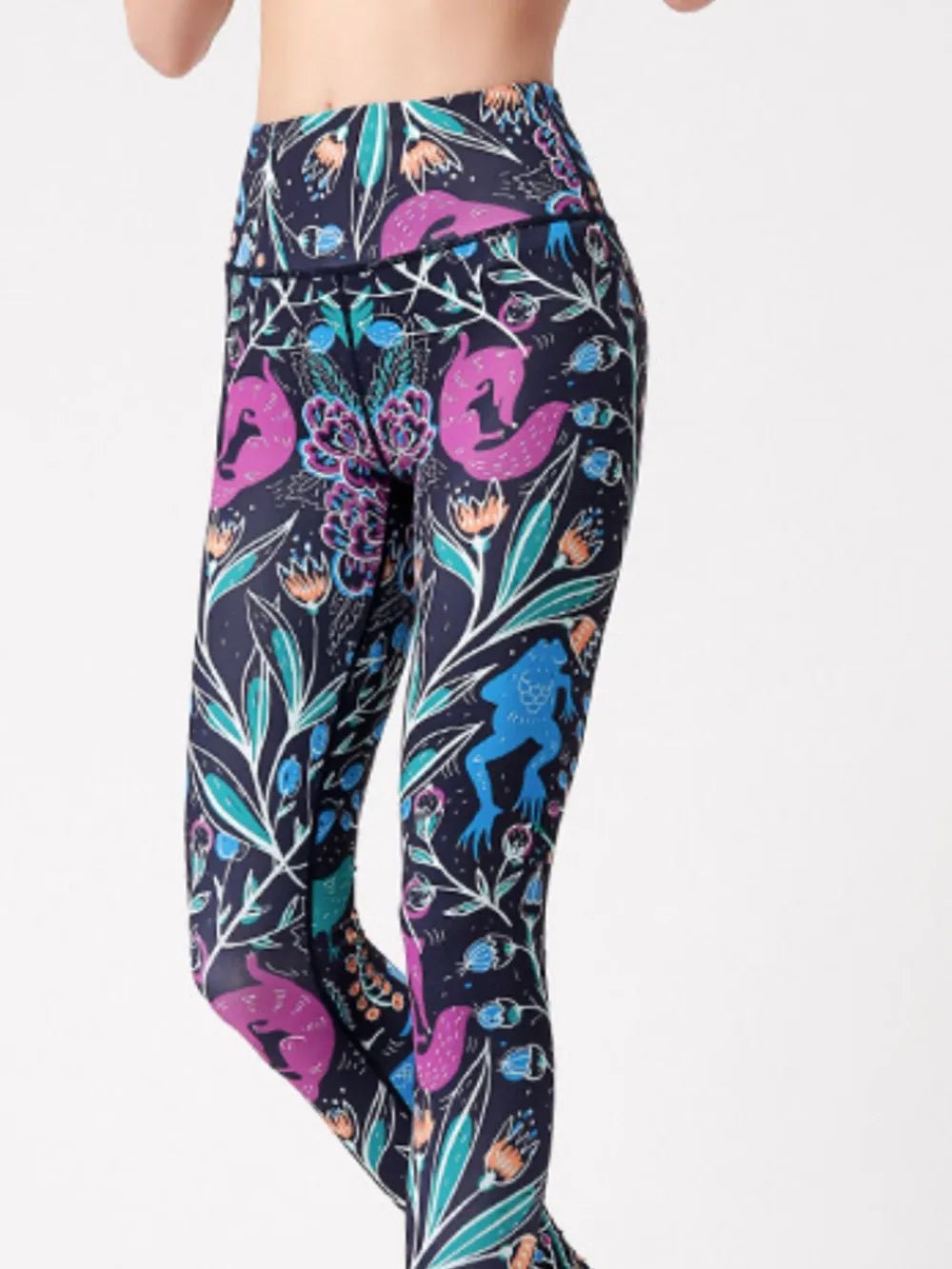 Printed High Waist Active Leggings - MAD RUFFI