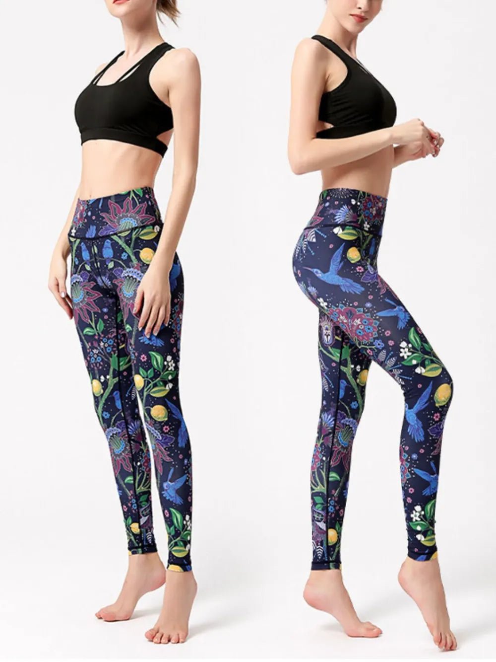 Printed High Waist Active Leggings - MAD RUFFI