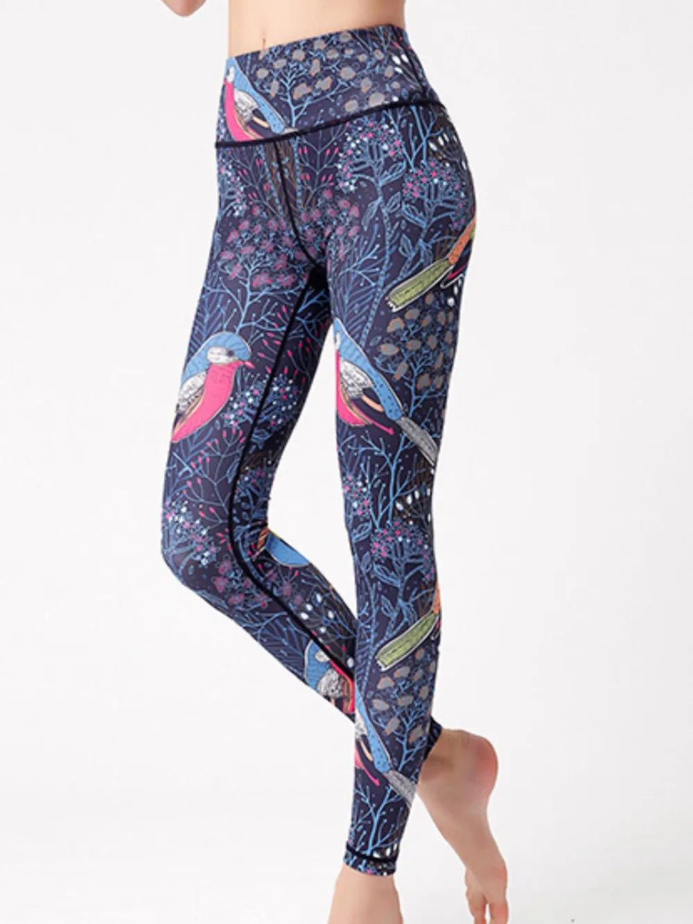 Printed High Waist Active Leggings - MAD RUFFI