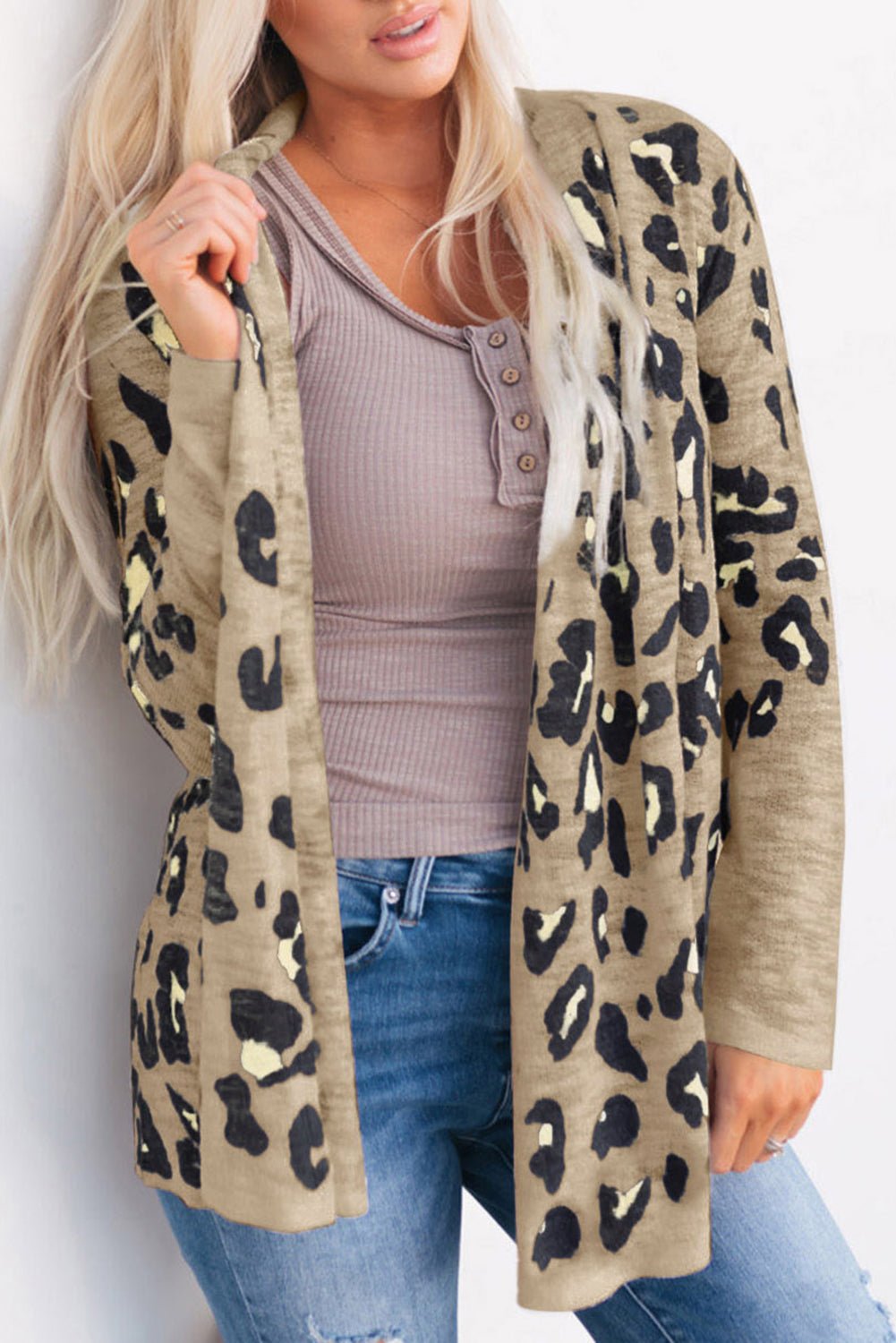 Printed Long Sleeve Cardigan - MAD RUFFI