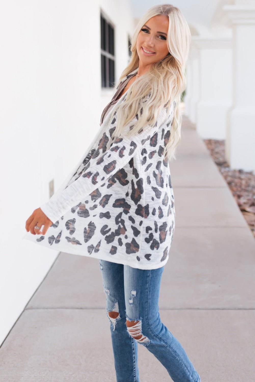 Printed Long Sleeve Cardigan - MAD RUFFI