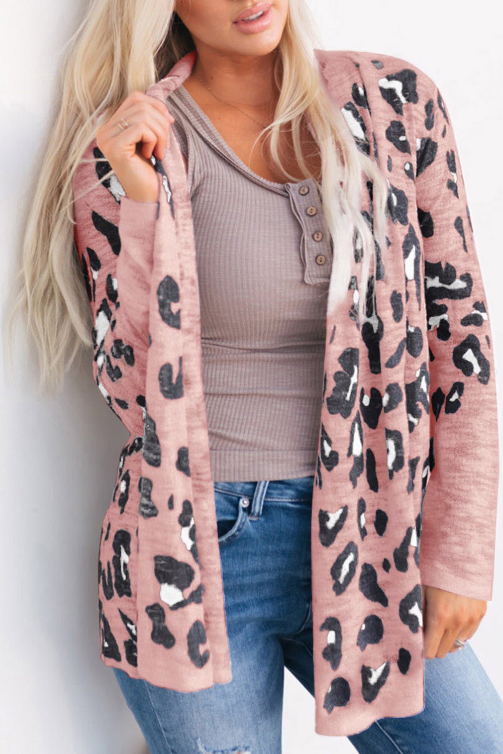 Printed Long Sleeve Cardigan - MAD RUFFI
