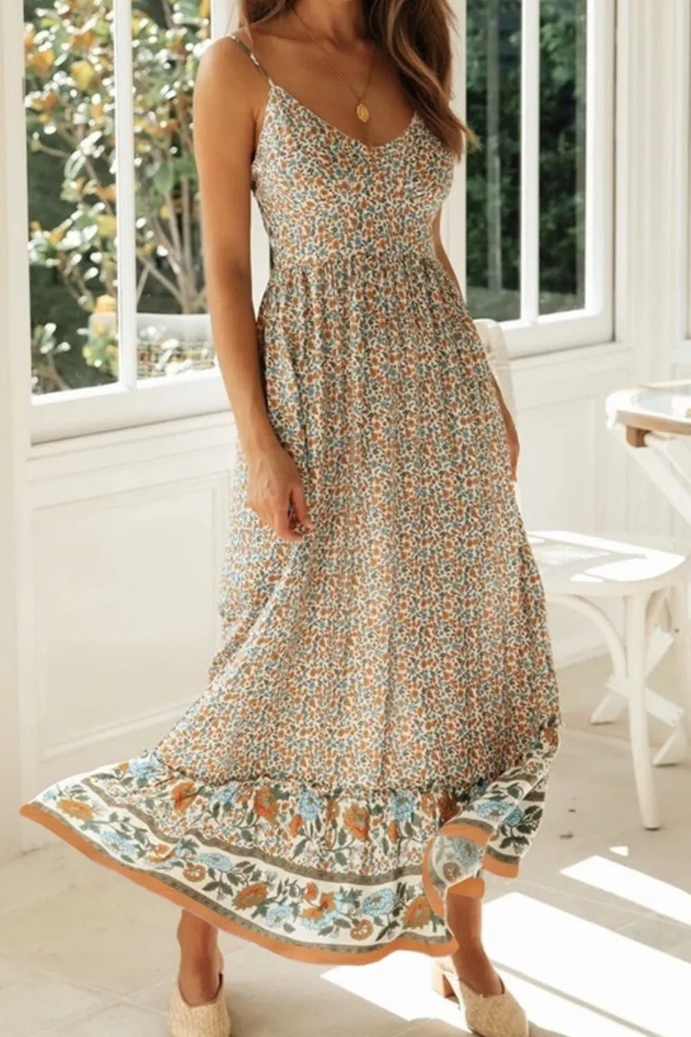 Printed Maxi Cami Dress - MAD RUFFI