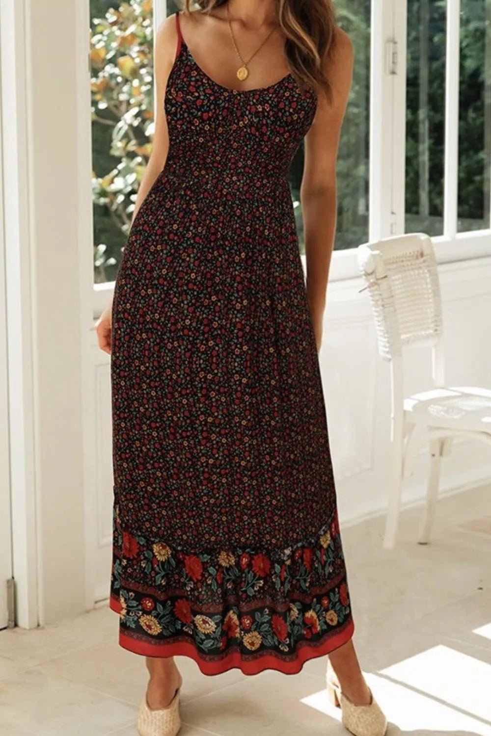 Printed Maxi Cami Dress - MAD RUFFI