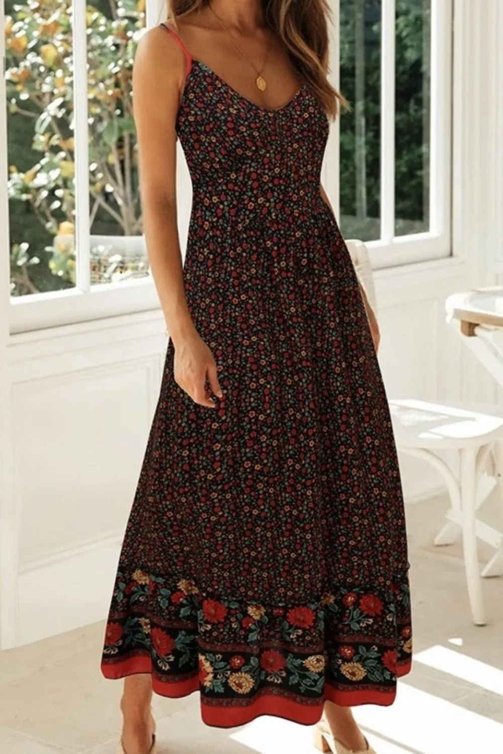Printed Maxi Cami Dress - MAD RUFFI