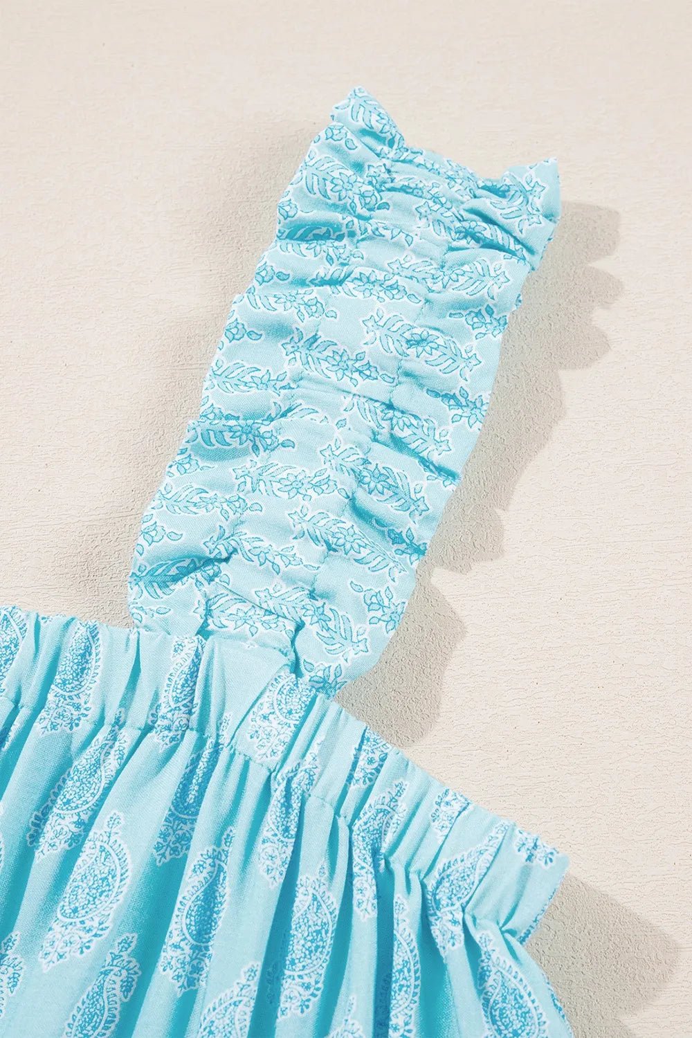 Printed Ruffled Wide Straps Tank - MAD RUFFI