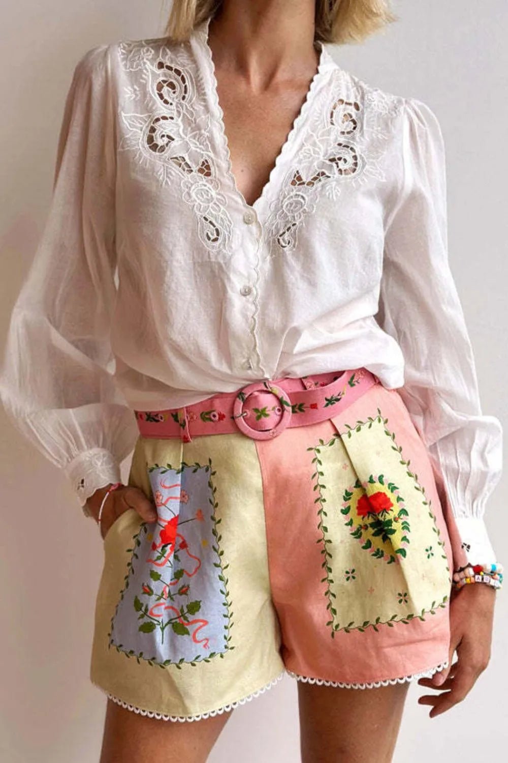 Printed Short Sleeve Shirt and Shorts Set - MAD RUFFI