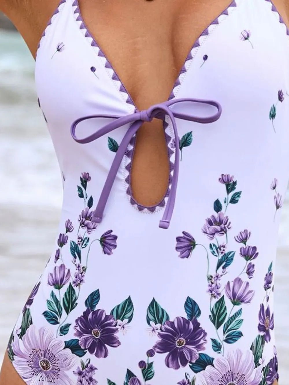 Printed Spaghetti Strap One - Piece Swimwear and Cover Up Swim Set - MAD RUFFI