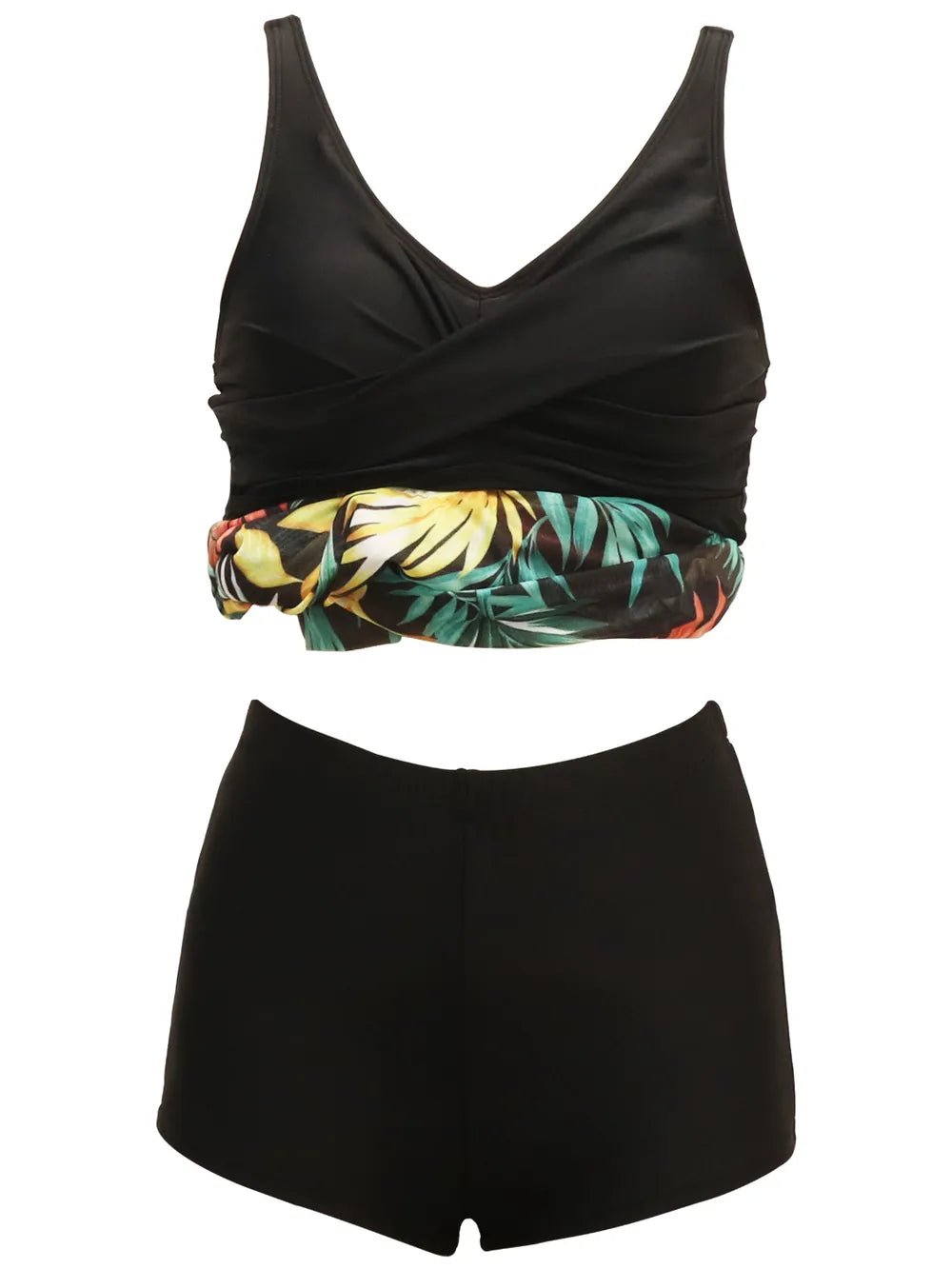 Printed Wide Strap Two - Piece Swim Set - MAD RUFFI