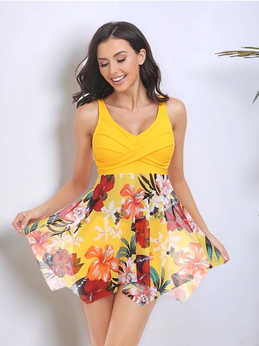 Printed Wide Strap Two - Piece Swim Set - MAD RUFFI