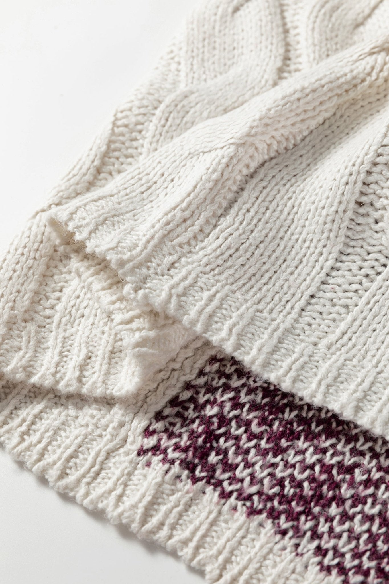 Purple Color Block Patchwork Knotted Back Loose Fit Sweater - MAD RUFFI