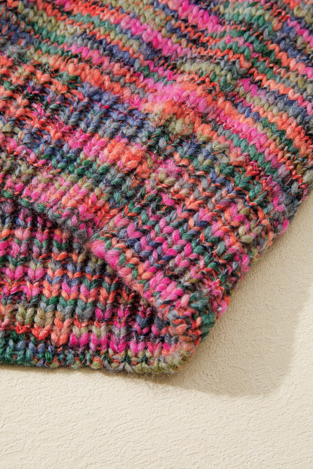 Purple Space Dye Yarn Crew Neck Sweater - MAD RUFFI