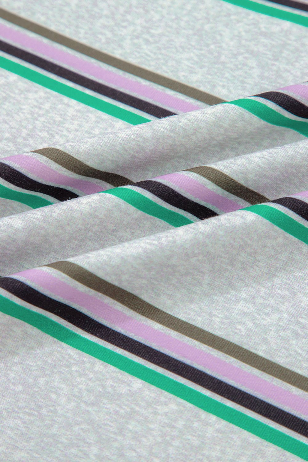 Purple Stripe Oversize Drop Shoulder Long Sleeve Casual Top - MAD RUFFI