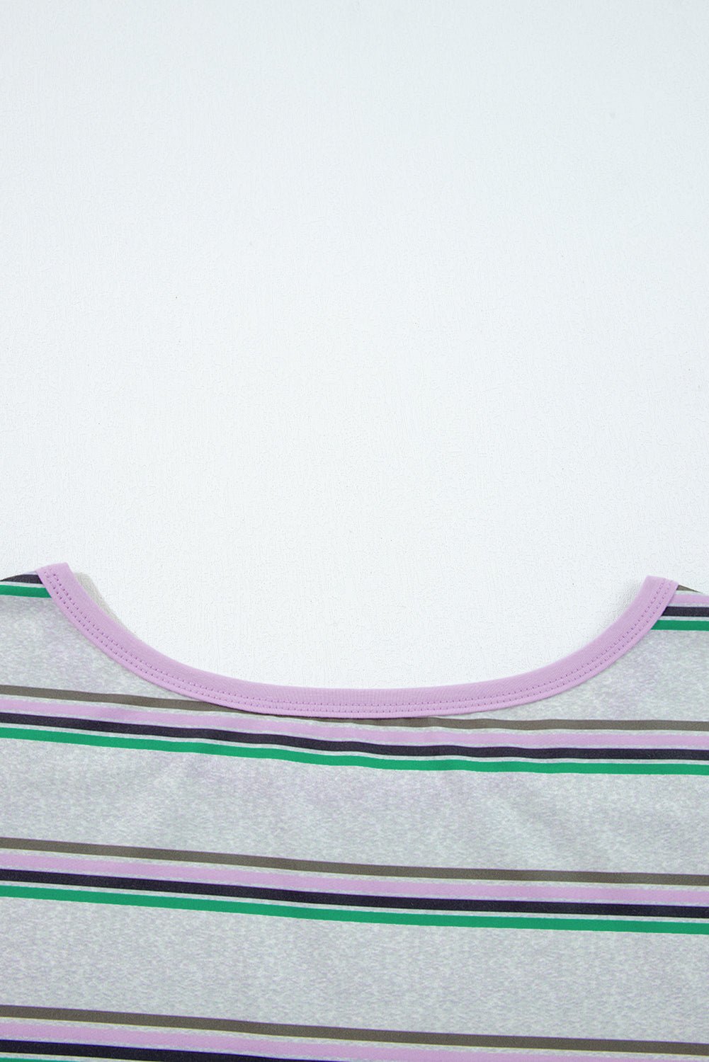 Purple Stripe Oversize Drop Shoulder Long Sleeve Casual Top - MAD RUFFI