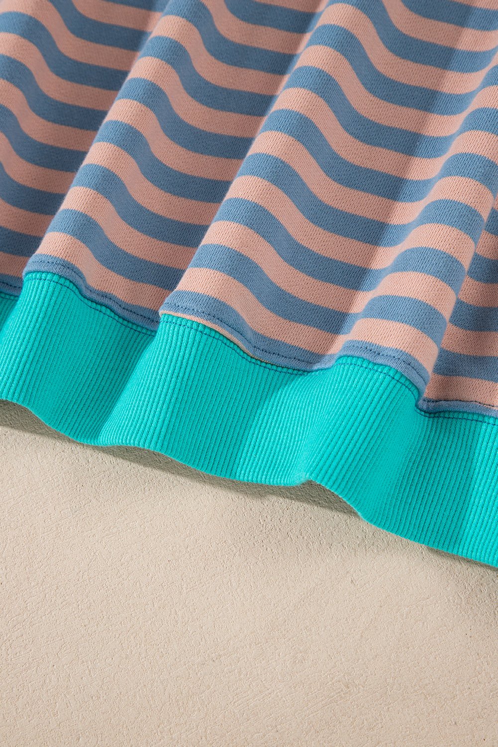 Racing Red Striped Contrast Trim Drop Shoulder Sweatshirt - MAD RUFFI