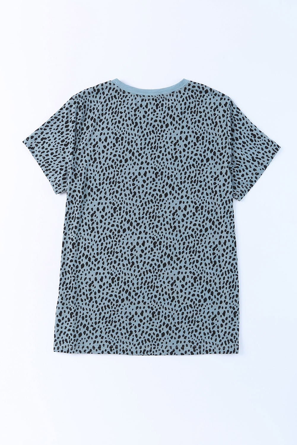 Red Cheetah Print Casual Short Sleeve Crew Neck T Shirt - MAD RUFFI