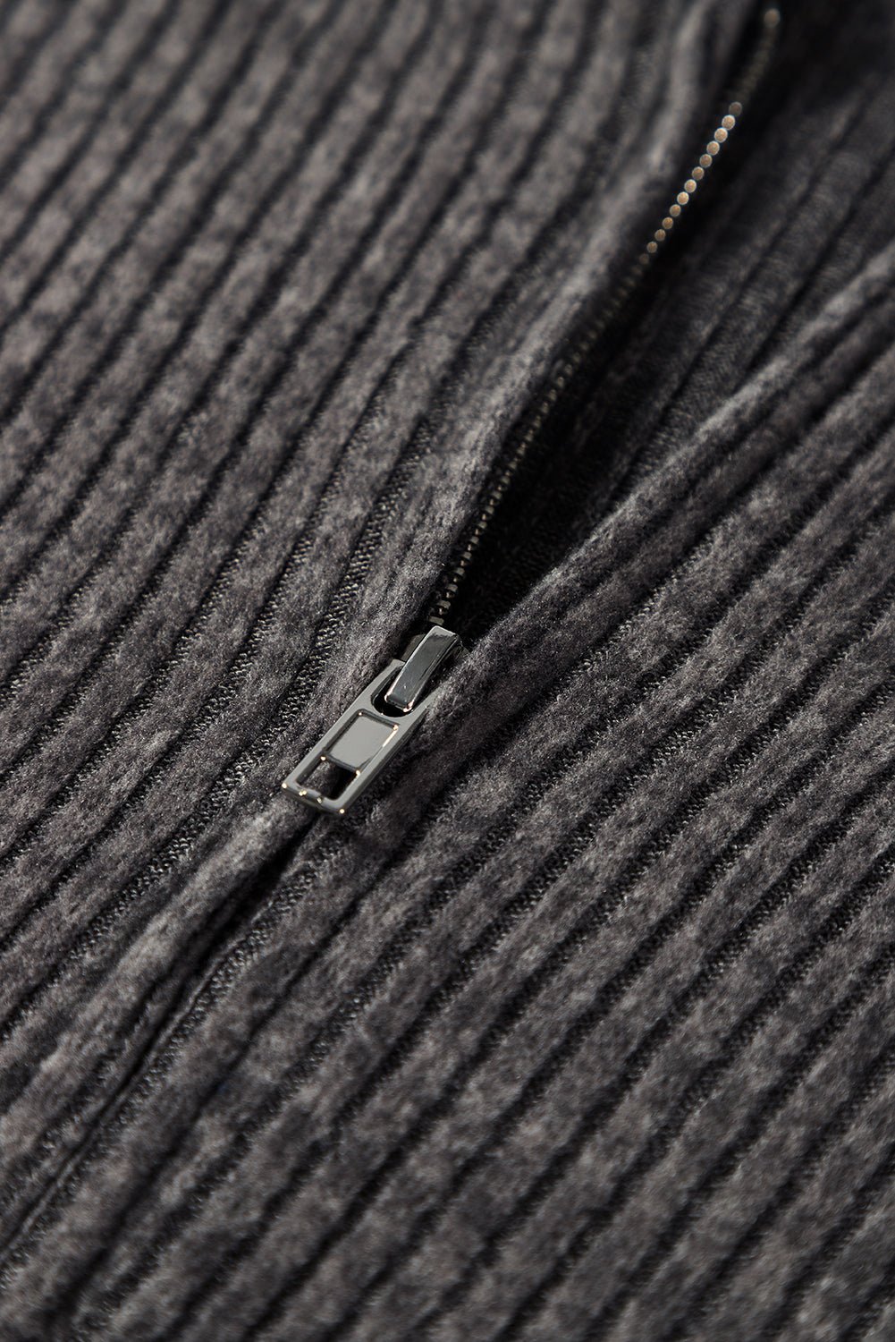 Red Dahlia Ribbed Zip Front Drawstring Hoodie - MAD RUFFI