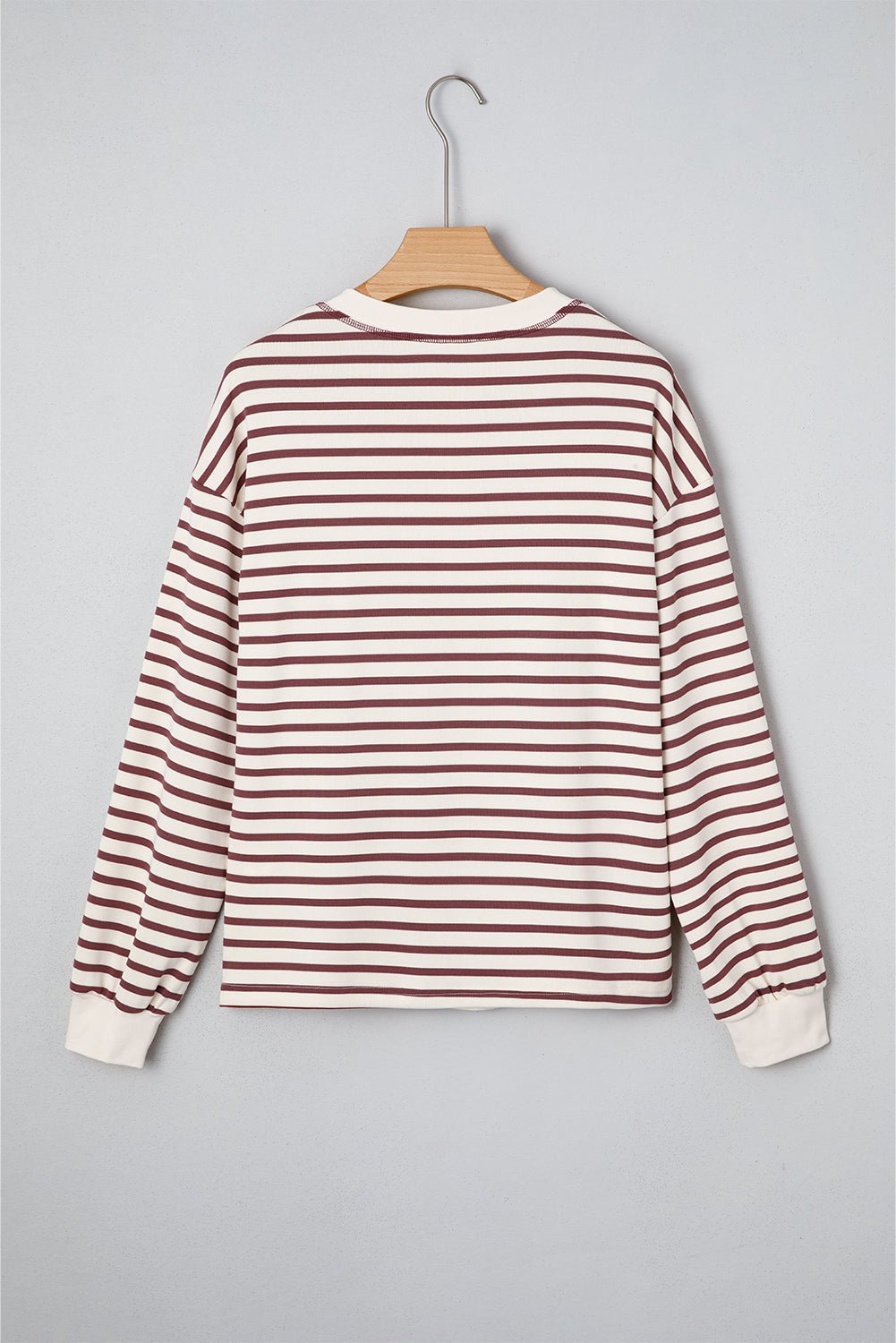 Red Dahlia Striped Henley Top - MAD RUFFI