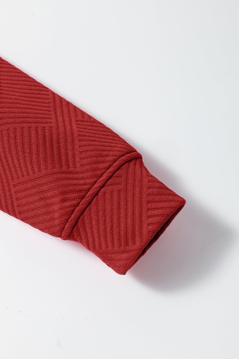 Red Dahlia Textured Loose Slouchy Long Sleeve Top and Pants Set - MAD RUFFI