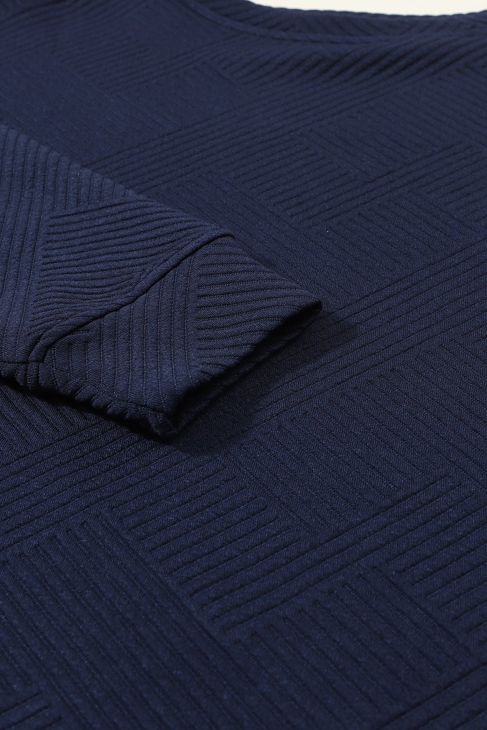 Red Dahlia Textured Loose Slouchy Long Sleeve Top and Pants Set - MAD RUFFI