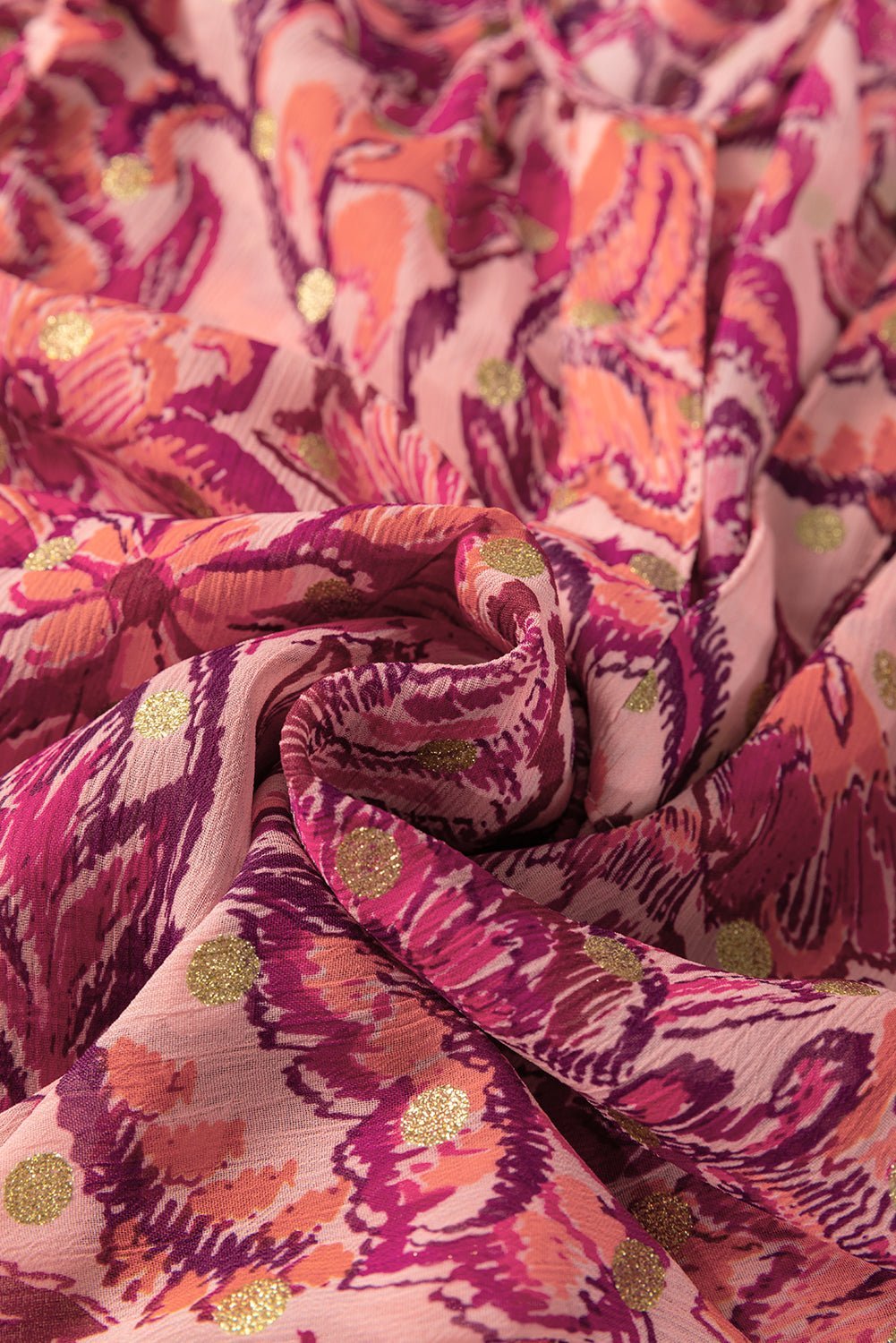 Red Floral Print Ruffle Puff Short Sleeve Blouse - MAD RUFFI