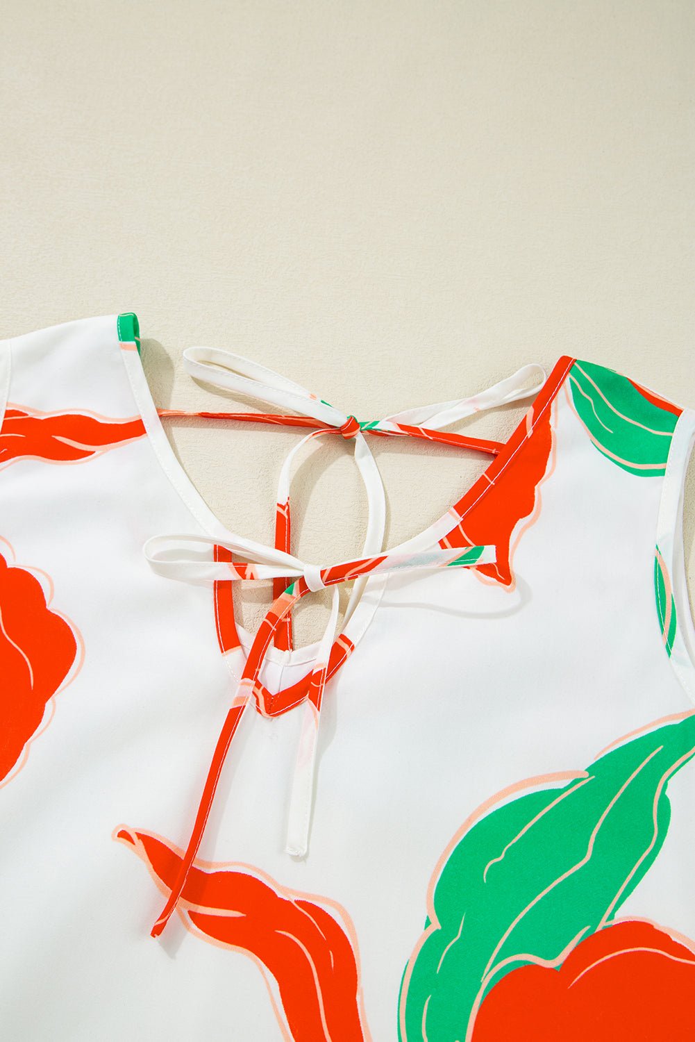 Red Floral Print Tie Front Ruffle Hem Mini Dress - MAD RUFFI