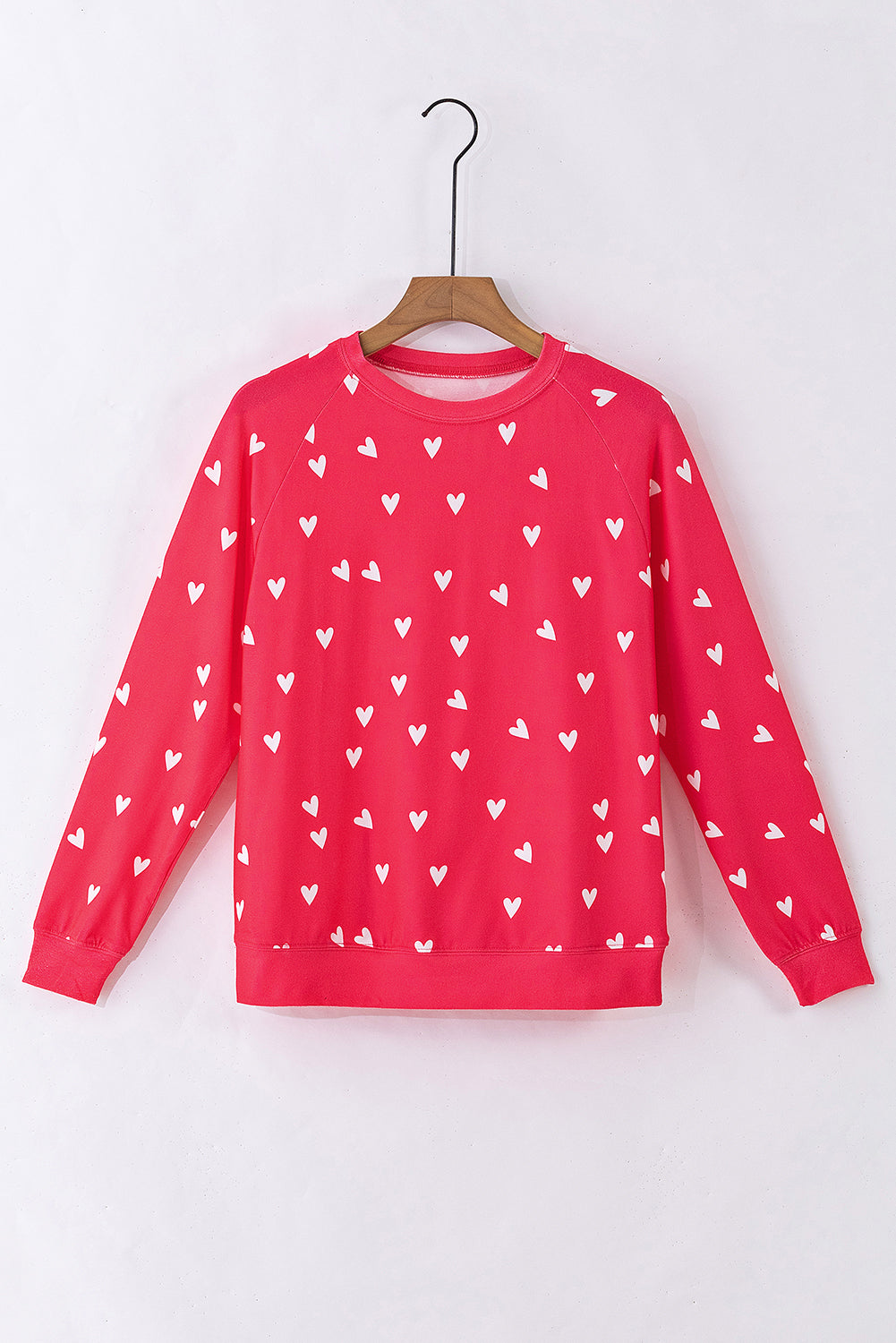 Red Heart Print Raglan Sleeve Top and Pants Set - Two Piece Pants Sets