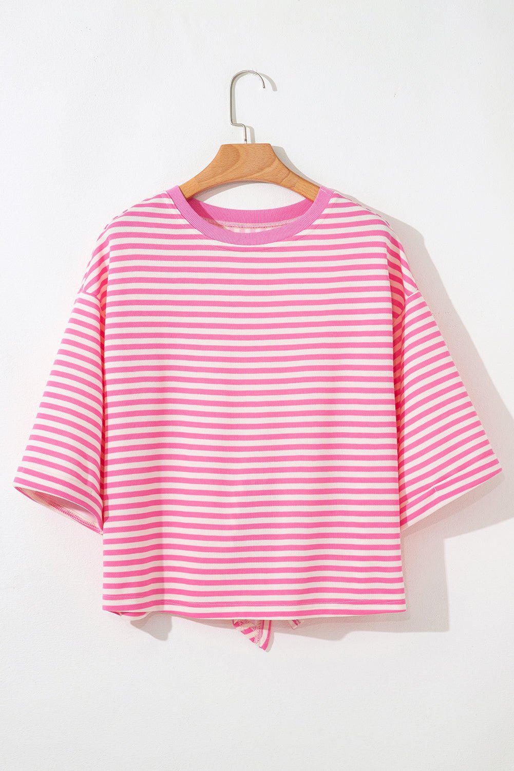 Red Striped Bowknot Backless T-Shirt - MAD RUFFI