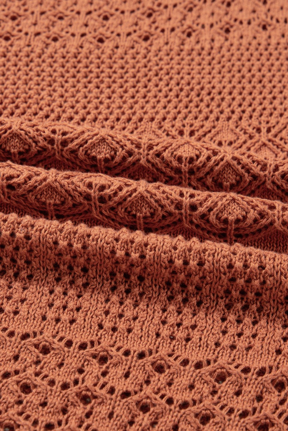 Redwood Burl Mixed Pattern Knitted Open Front Plus Size Cardigan - MAD RUFFI