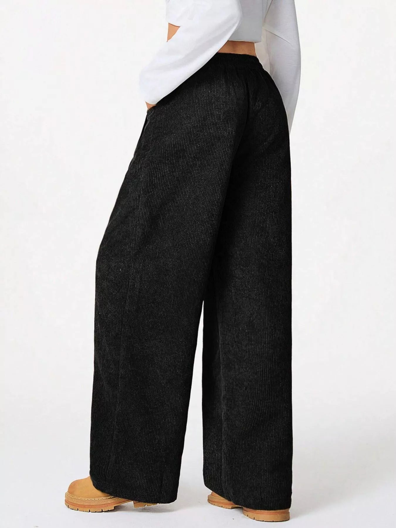 Relaxed Fit Corduroy Pants with Drawstring - MAD RUFFI