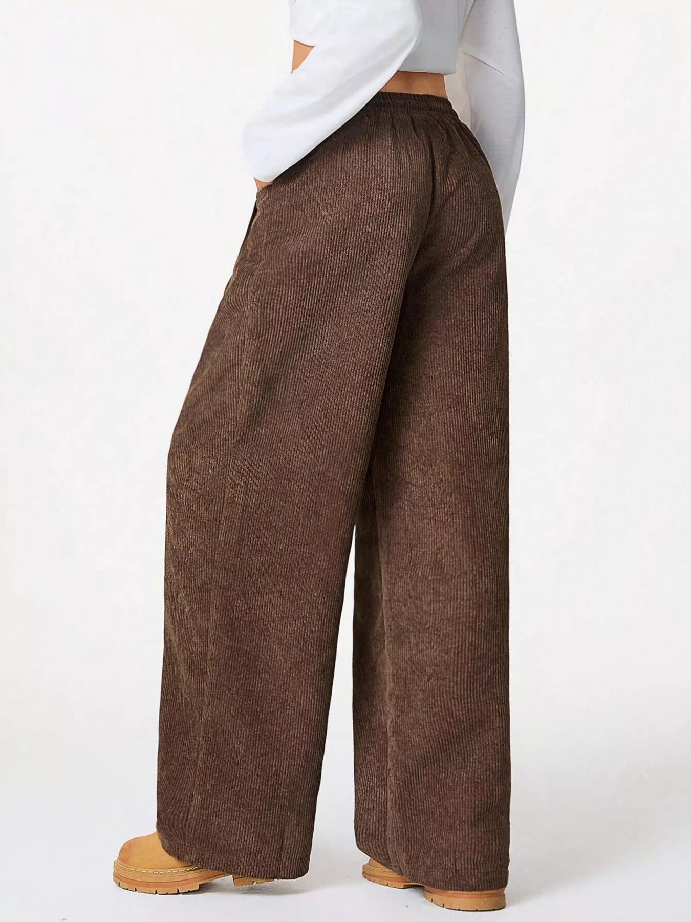 Relaxed Fit Corduroy Pants with Drawstring - MAD RUFFI
