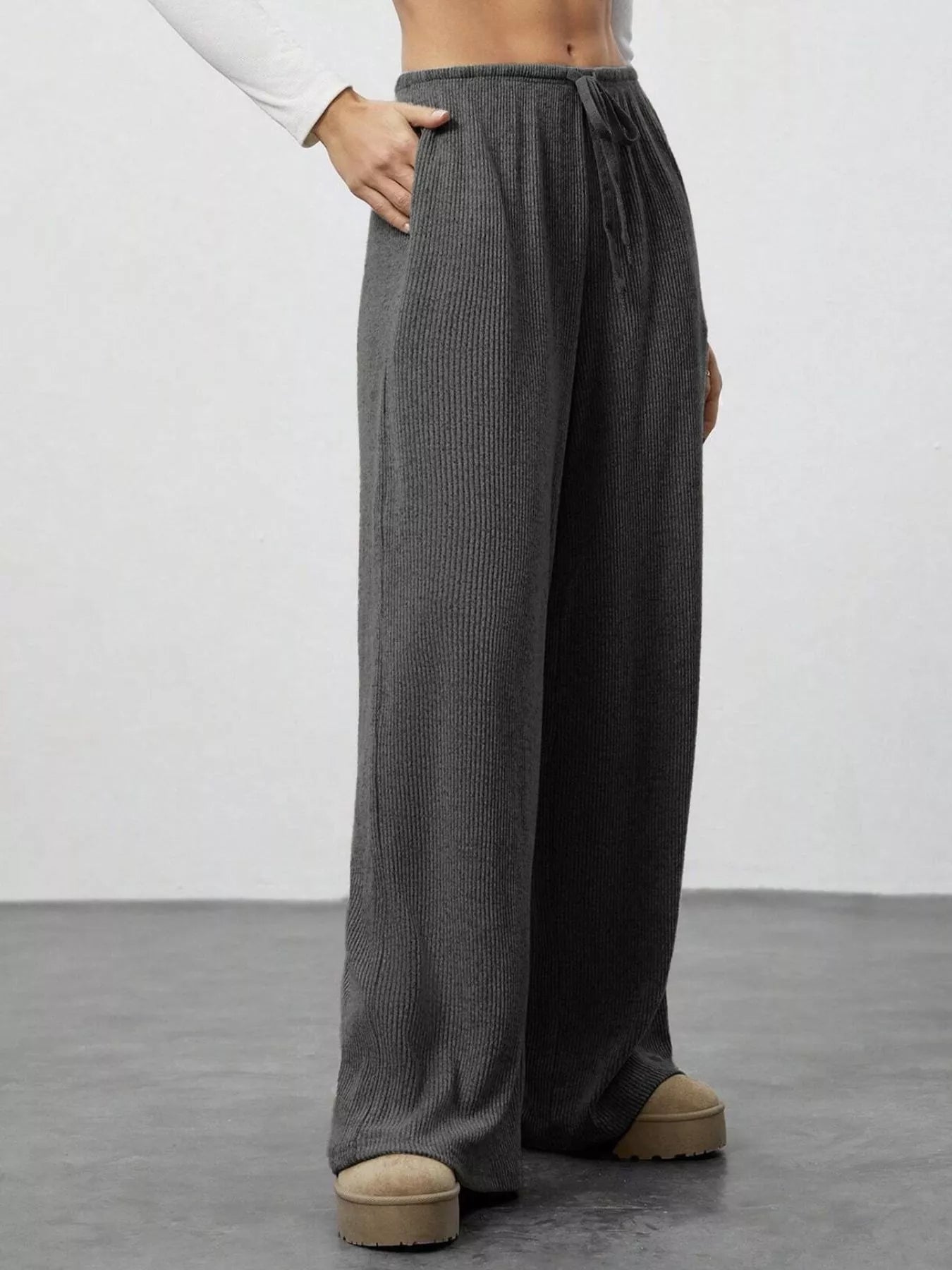 Relaxed Fit Wide Leg Pants - MAD RUFFI