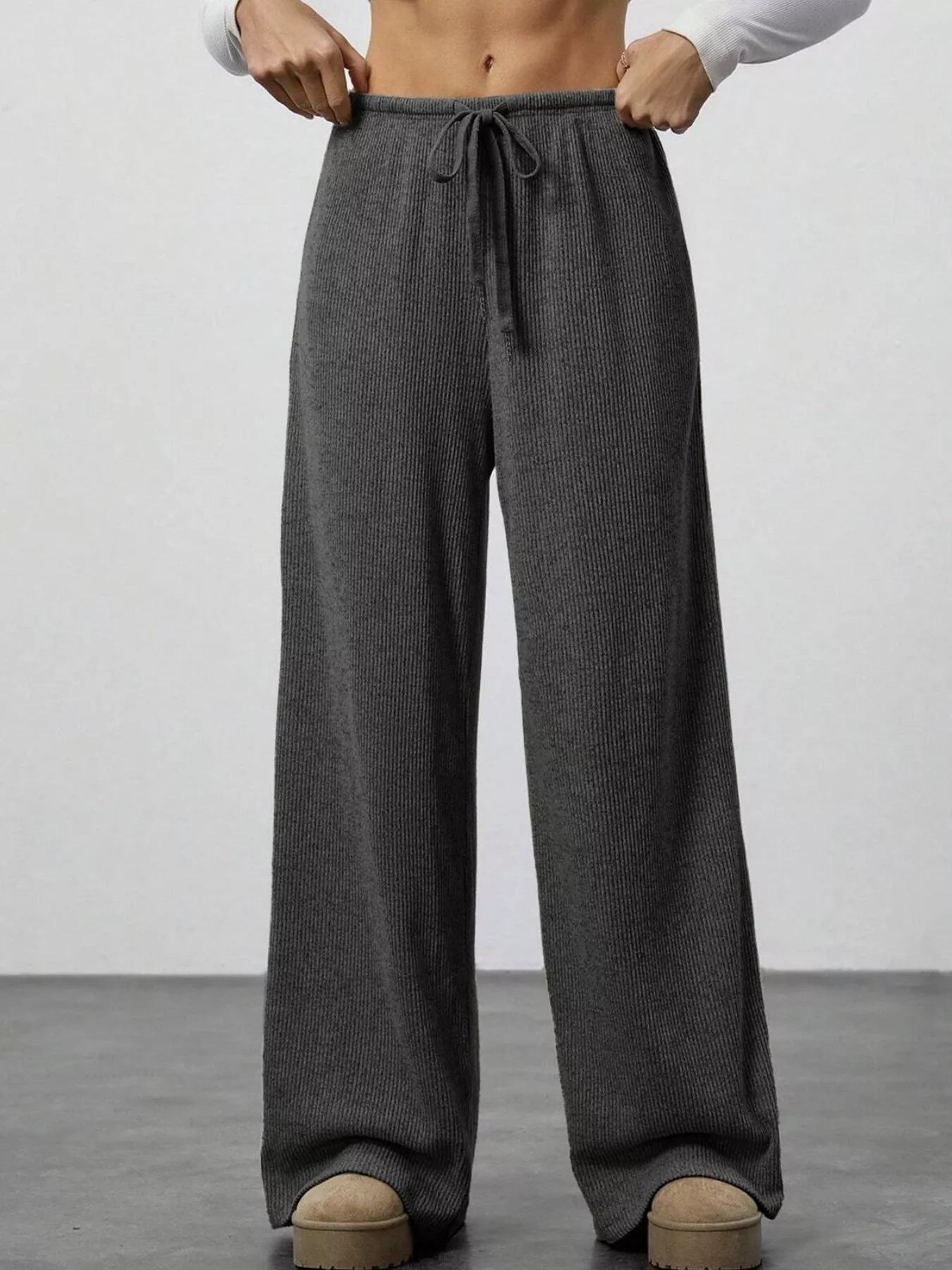 Relaxed Fit Wide Leg Pants - MAD RUFFI