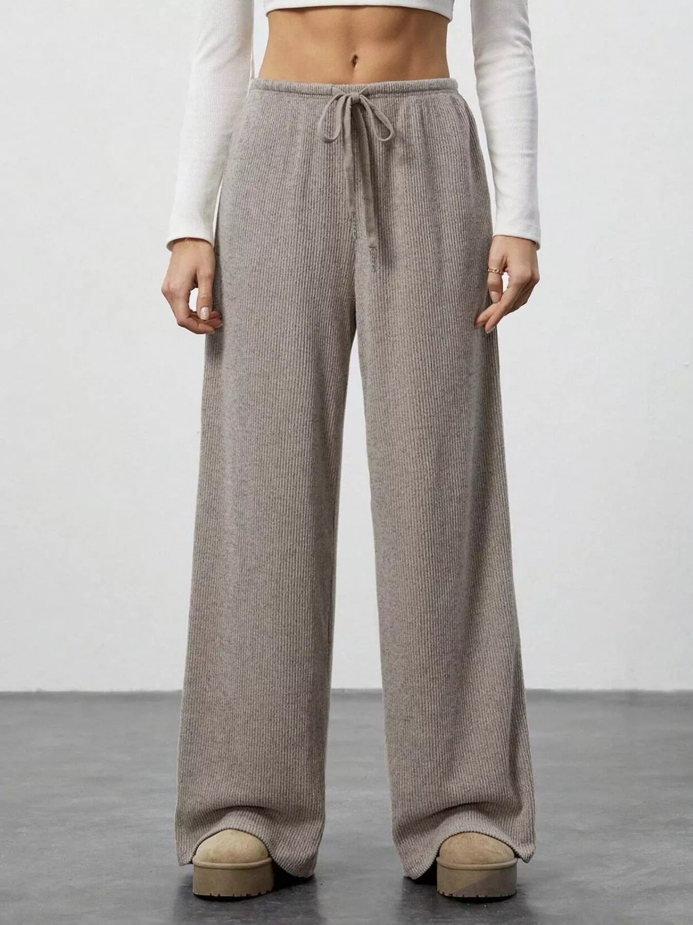 Relaxed Fit Wide Leg Pants - MAD RUFFI