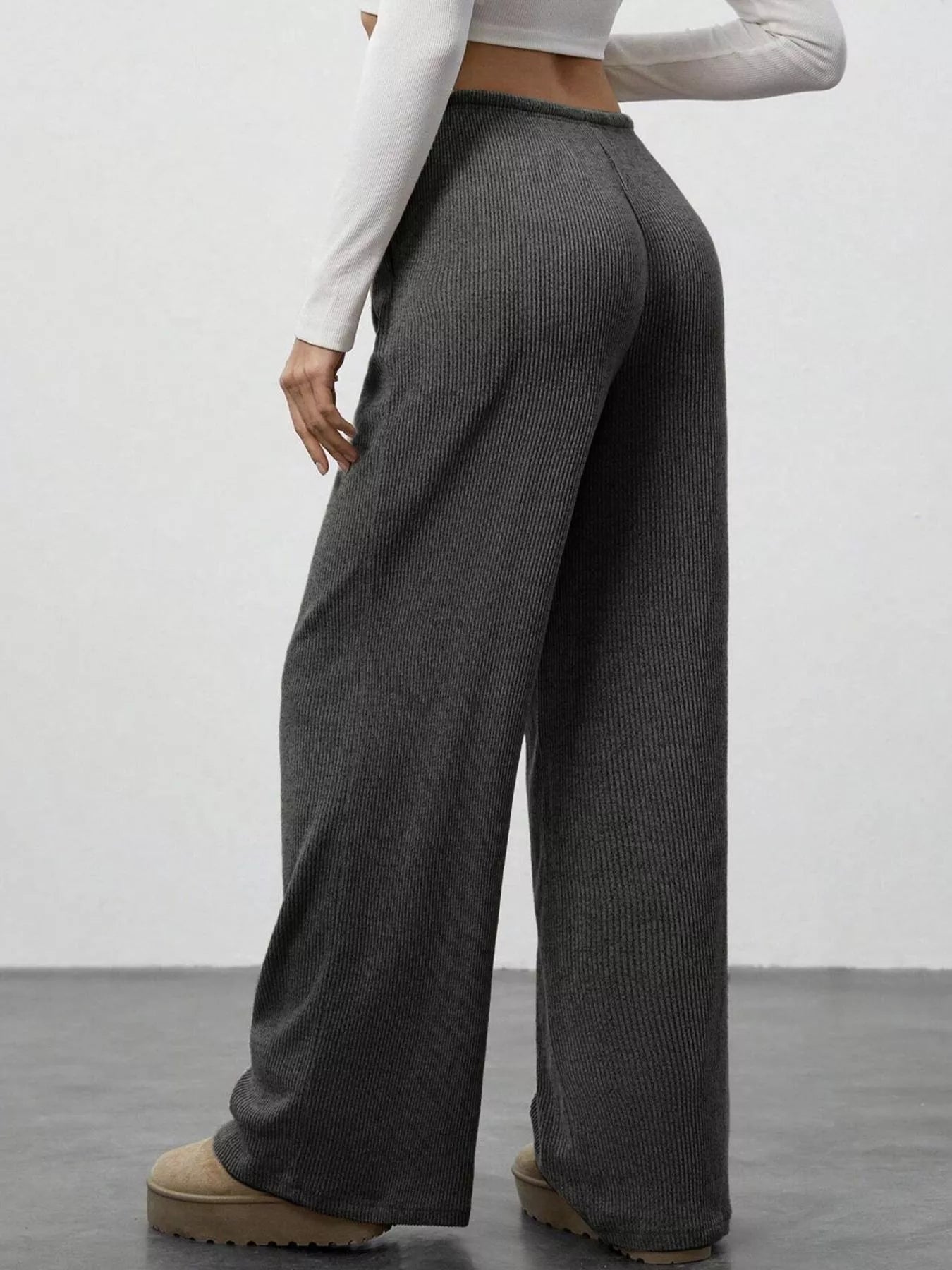 Relaxed Fit Wide Leg Pants - MAD RUFFI