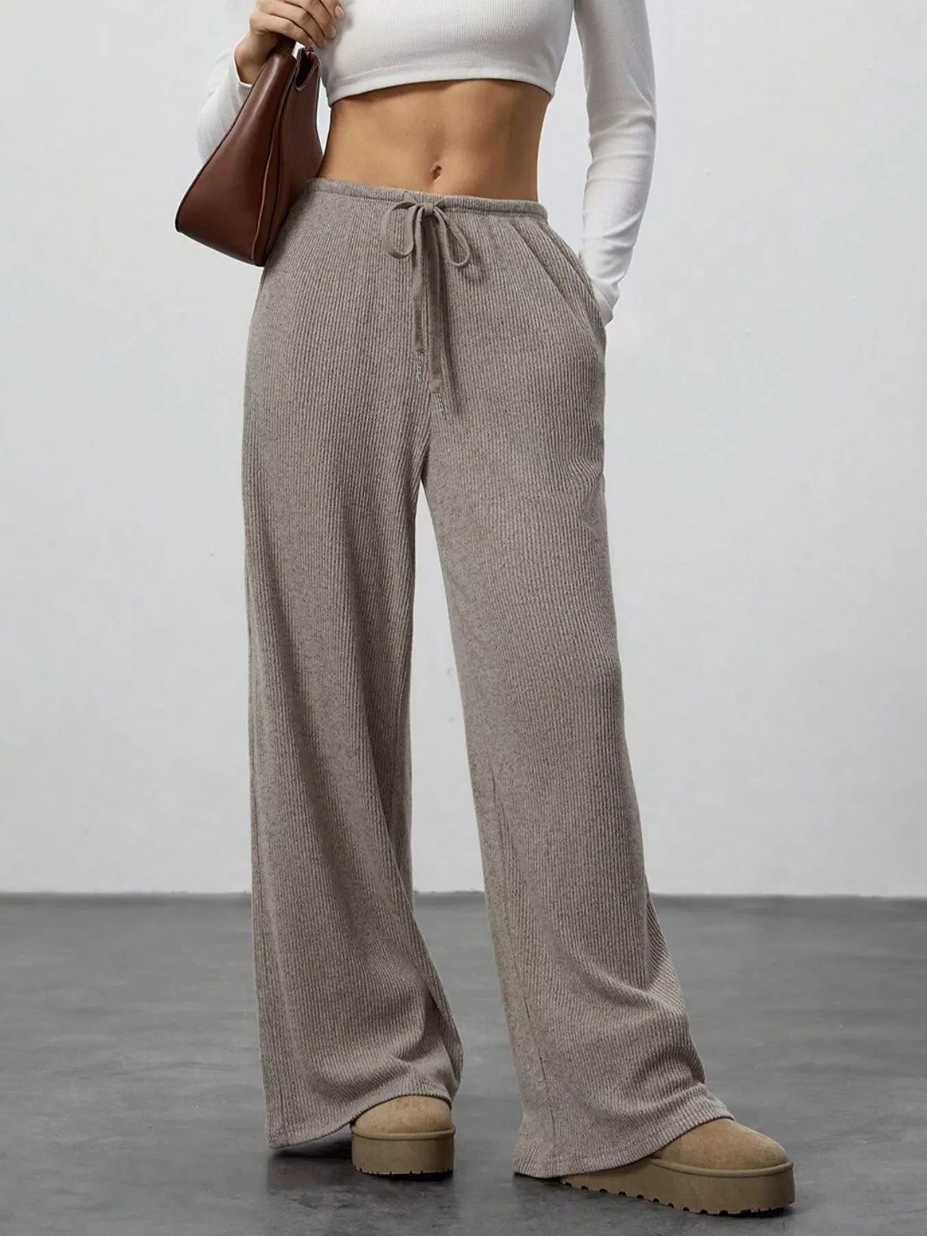 Relaxed Fit Wide Leg Pants - MAD RUFFI