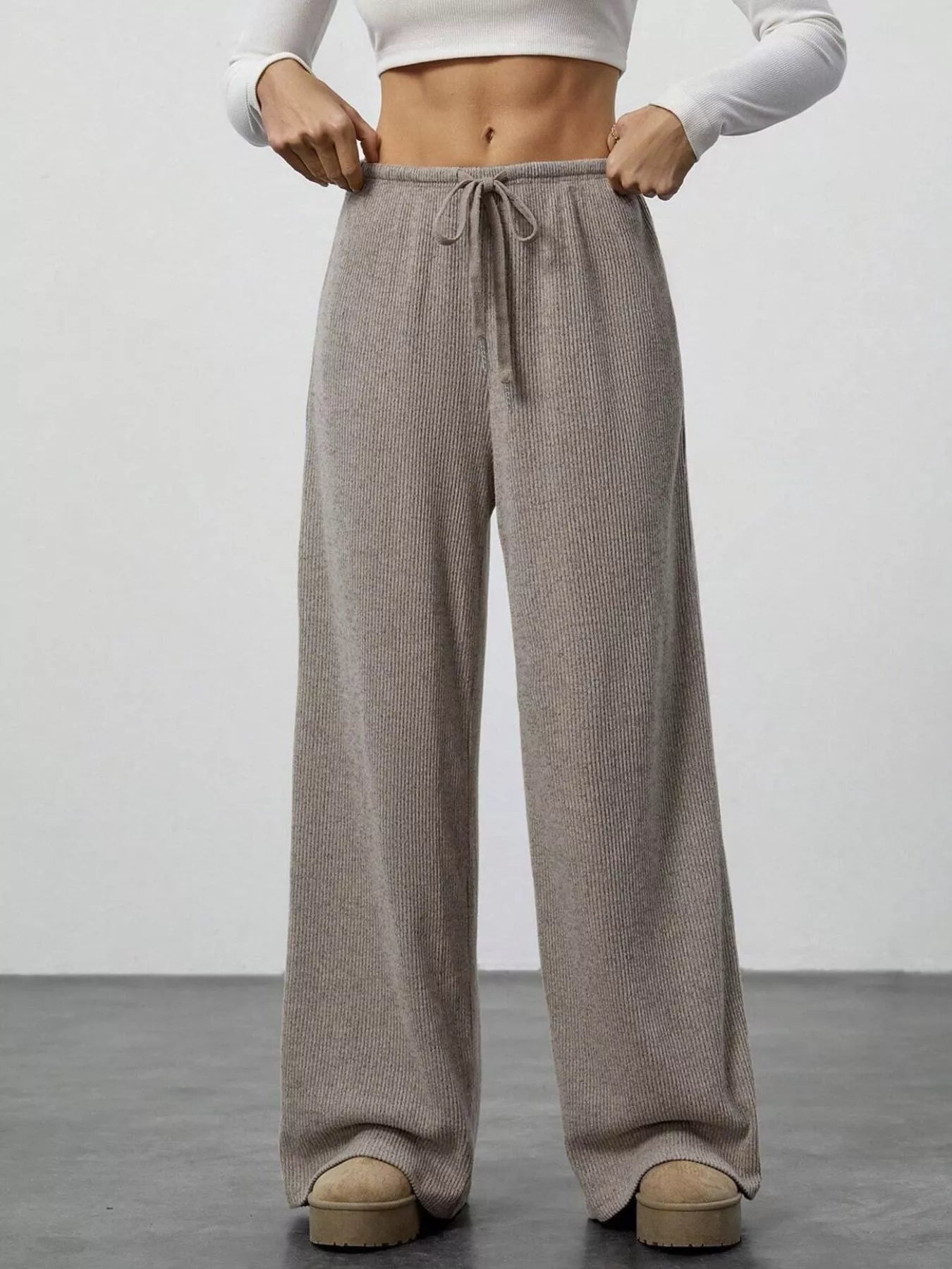 Relaxed Fit Wide Leg Pants - MAD RUFFI