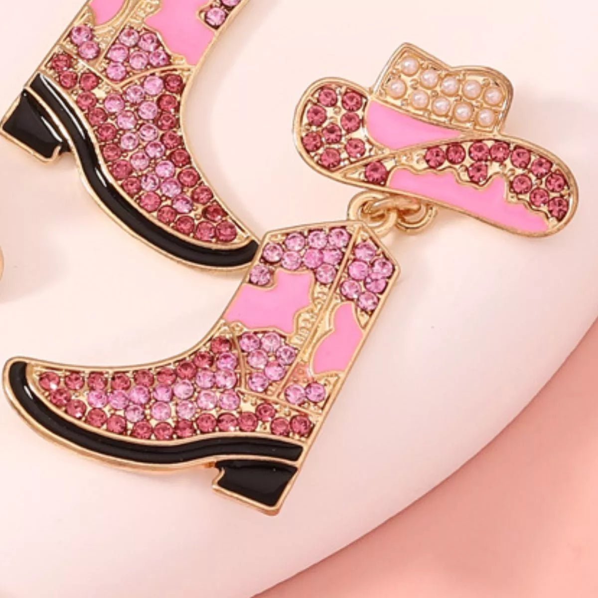 Rhinestone Boot Dangle Earrings - MAD RUFFI