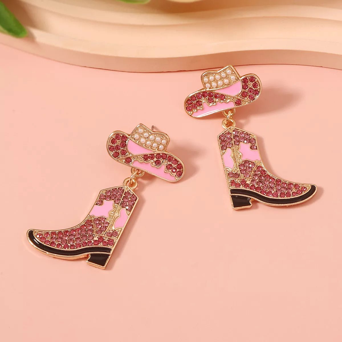 Rhinestone Boot Dangle Earrings - MAD RUFFI