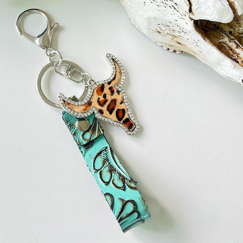 Rhinestone Bull Keychain - MAD RUFFI